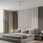 2-Light Flush Mount Clear Glass Ceiling Light with Metal Frame