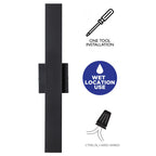 C Cattleya 2-Light Matte Black Aluminum LED Outdoor Wall Sconce