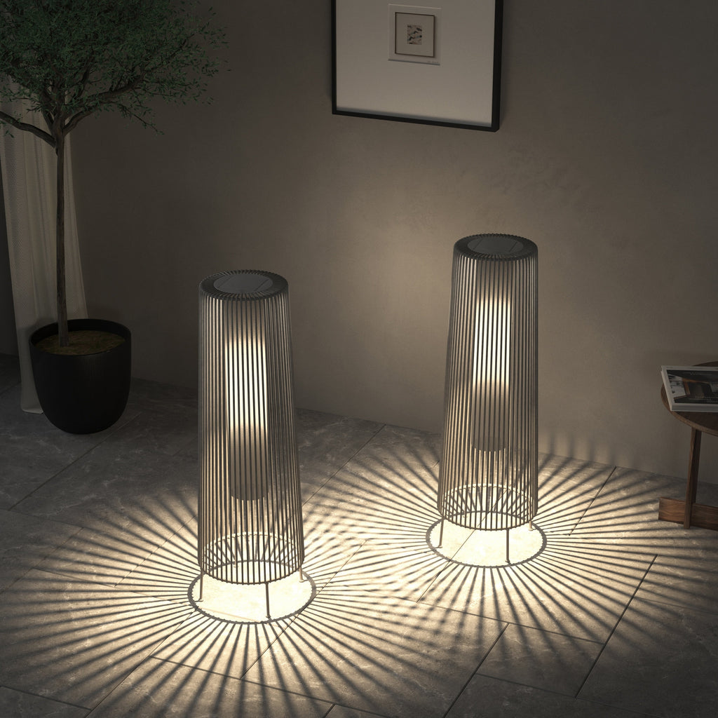 2 Pack Outdoor Solar Light Floor Lamps