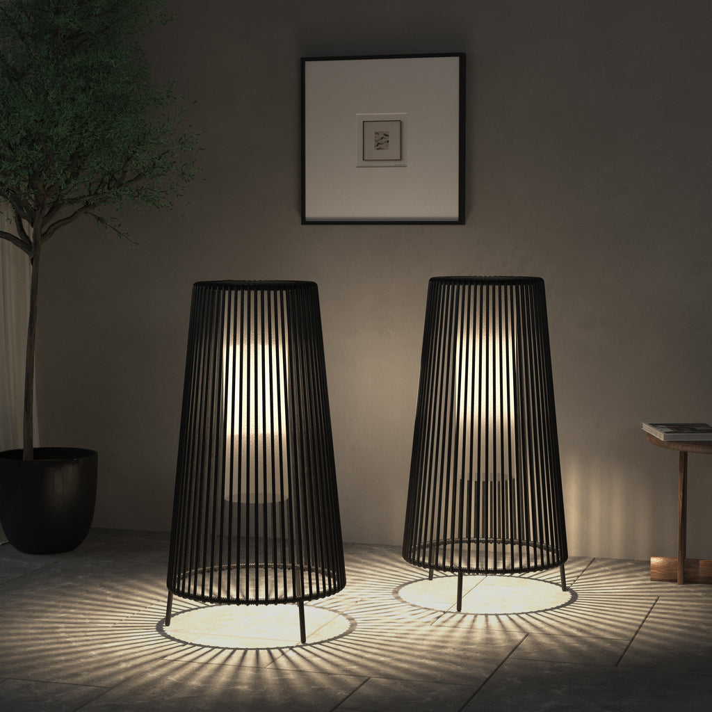 2 Pack Outdoor Solar Light Floor Lamps