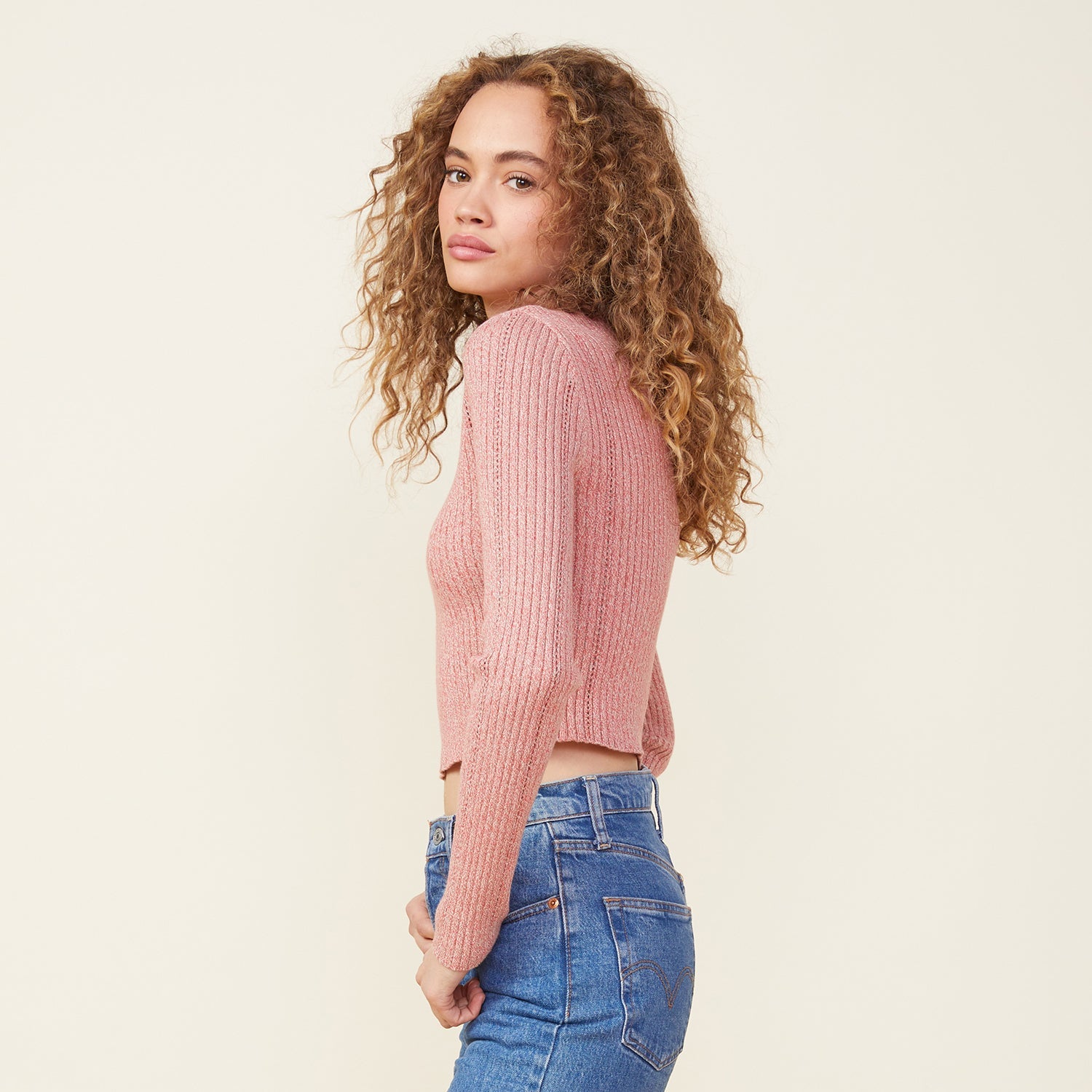 Marled Sweater Long Sleeve Top