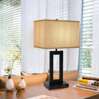 22 Gray USB Table Lamp Set With Touch Control