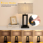 22 Gray USB Table Lamp Set With Touch Control