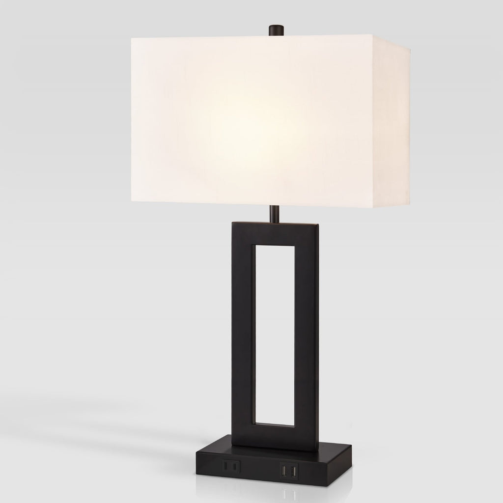 22 Gray USB Table Lamp Set With Touch Control