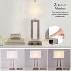 22 Gray USB Table Lamp Set With Touch Control