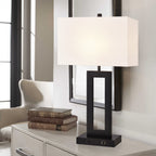 22 Gray USB Table Lamp Set With Touch Control