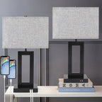 22 Gray USB Table Lamp Set With Touch Control