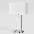 22 Gray USB Table Lamp Set With Touch Control