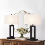 22 Gray USB Table Lamp Set With Touch Control