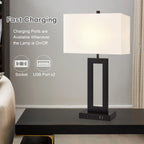 22 Gray USB Table Lamp Set With Touch Control