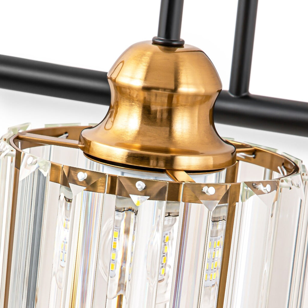 3/ 4-Light Modern Glam Crystal Dimmable Bathroom Vanity Light Linear Wall Light
