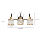 3/ 4-Light Modern Glam Crystal Dimmable Bathroom Vanity Light Linear Wall Light