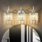 3/ 4-Light Modern Glam Crystal Dimmable Bathroom Vanity Light Linear Wall Light