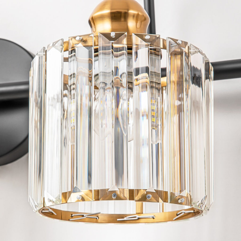 3/ 4-Light Modern Glam Crystal Dimmable Bathroom Vanity Light Linear Wall Light