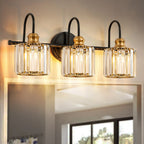 3/ 4-Light Modern Glam Crystal Dimmable Bathroom Vanity Light Linear Wall Light