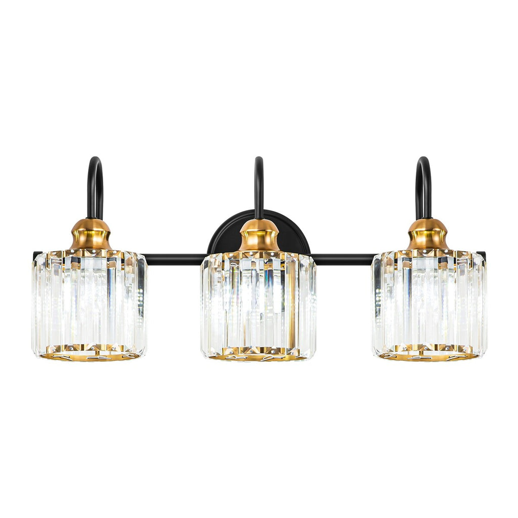 3/ 4-Light Modern Glam Crystal Dimmable Bathroom Vanity Light Linear Wall Light