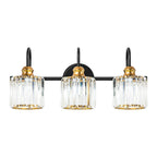 3/ 4-Light Modern Glam Crystal Dimmable Bathroom Vanity Light Linear Wall Light