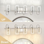 3/4/5/6 Light Brushed Nickel Bathroom Light Fixtures