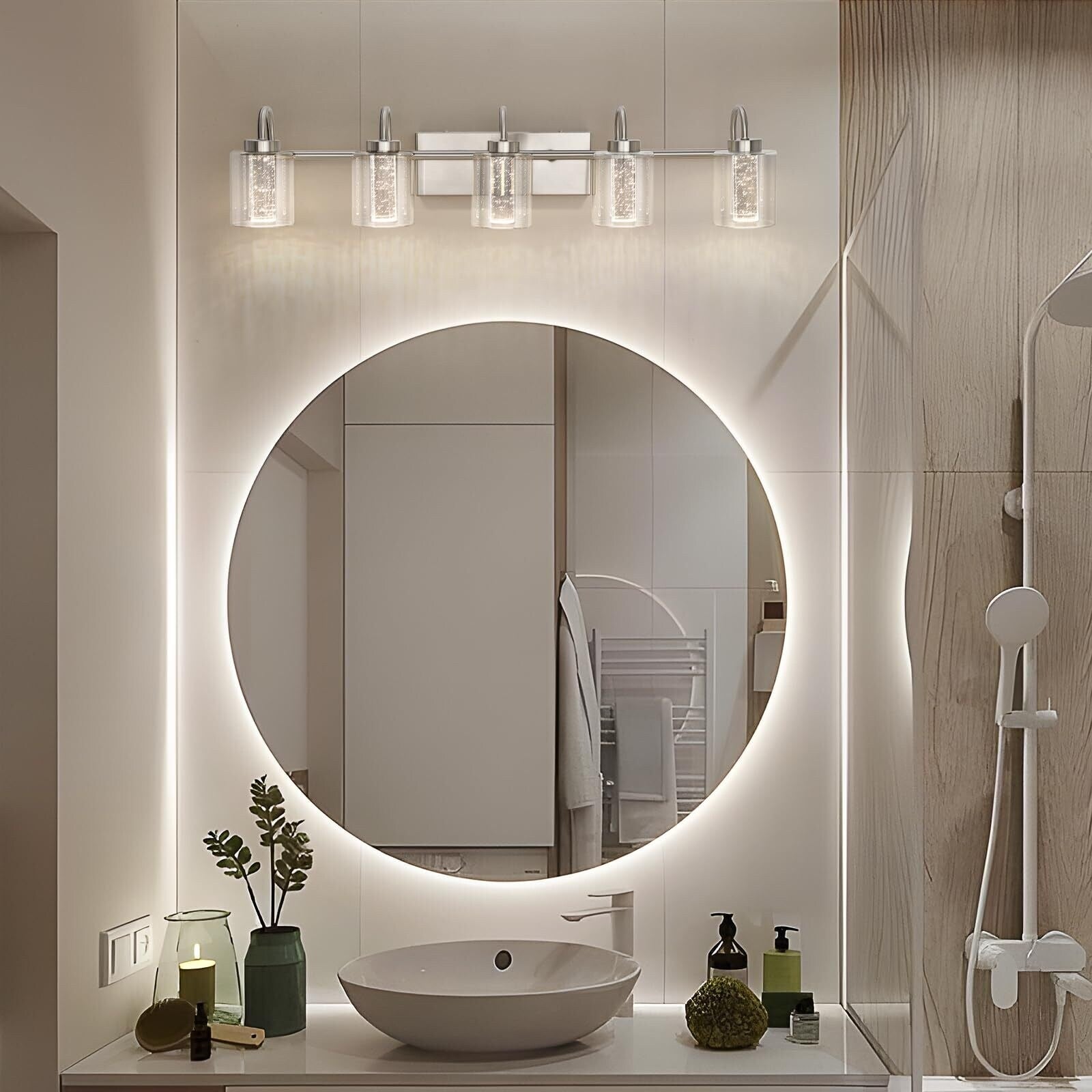 3/4/5/6 Light Brushed Nickel Bathroom Light Fixtures