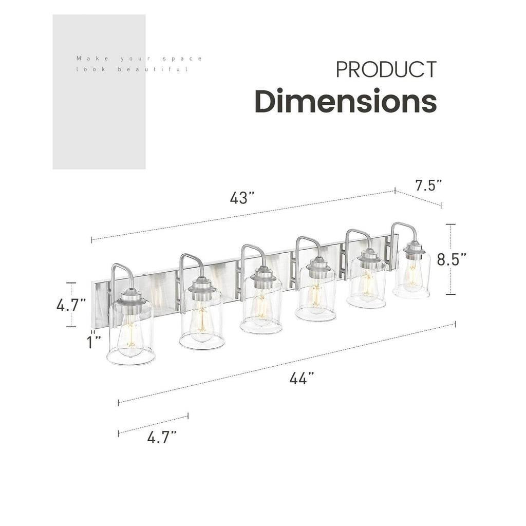 3/4/5/6-Light Modern Vanity Lights Over Mirror for Bathroom