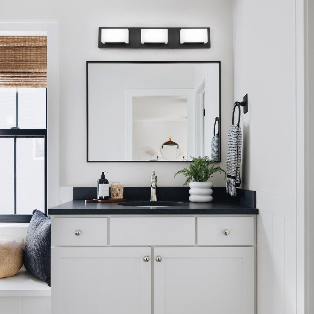 3/4/5-Light Dimmable Matte Black Modern Bathroom LED Vanity Light