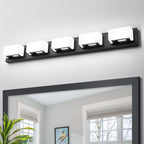 3/4/5-Light Dimmable Matte Black Modern Bathroom LED Vanity Light