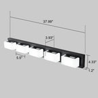 3/4/5-Light Dimmable Matte Black Modern Bathroom LED Vanity Light