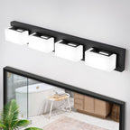 3/4/5-Light Dimmable Matte Black Modern Bathroom LED Vanity Light