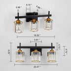 3/4/5-Light Modern Dimmable Crystal Bathroom Vanity Lights Fixtures Over Mirror