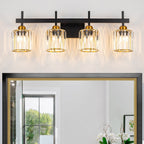3/4/5-Light Modern Dimmable Crystal Bathroom Vanity Lights Fixtures Over Mirror