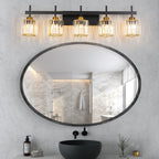 3/4/5-Light Modern Dimmable Crystal Bathroom Vanity Lights Fixtures Over Mirror