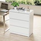 3 Drawer Metal Locking File Cabinet for Home Office, Rolling Cabinet Fully Assembled
