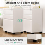 3 Drawer Metal Locking File Cabinet for Home Office, Rolling Cabinet Fully Assembled