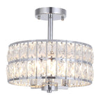 3-Light Crystal Semi Flush Mount Lights for Living Room Hallway