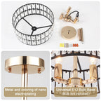 3-Light Crystal Semi Flush Mount Lights for Living Room Hallway