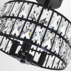 3-Light Crystal Semi Flush Mount Lights for Living Room Hallway