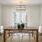 3-Light Crystal Semi Flush Mount Lights for Living Room Hallway