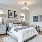 3-Light Crystal Semi Flush Mount Lights for Living Room Hallway