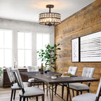 3-Light Crystal Semi Flush Mount Lights for Living Room Hallway