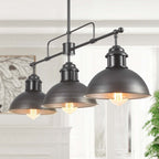 3-Light Farmhouse Retro Metal Linear Dome Pendant Light/Kitchen Island Lights