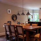 3-Light Farmhouse Retro Metal Linear Dome Pendant Light/Kitchen Island Lights