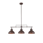 3-Light Farmhouse Retro Metal Linear Dome Pendant Light/Kitchen Island Lights
