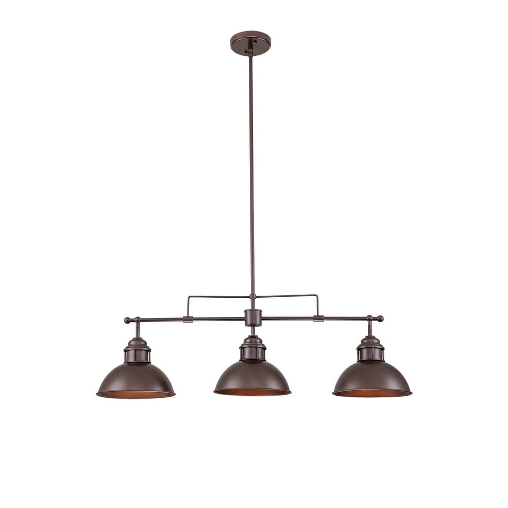 3-Light Farmhouse Retro Metal Linear Dome Pendant Light/Kitchen Island Lights