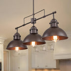 3-Light Farmhouse Retro Metal Linear Dome Pendant Light/Kitchen Island Lights