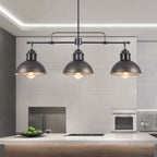 3-Light Farmhouse Retro Metal Linear Dome Pendant Light/Kitchen Island Lights