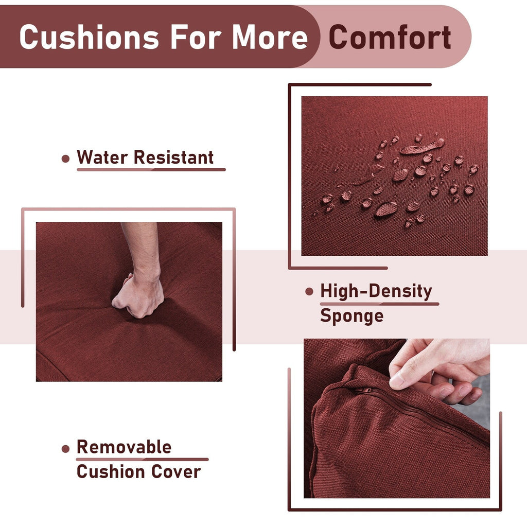 Gymojoy 3 Piece Outdoor Wicker Swivel Rocker with Cushion & Table