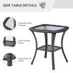 Gymojoy 3 Piece Outdoor Wicker Swivel Rocker with Cushion & Table