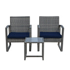 3-pc. Outdoor Cushioned Wicker Chat Set
