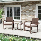 3-pc. Outdoor Cushioned Wicker Chat Set