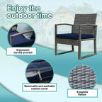 3-pc. Outdoor Cushioned Wicker Chat Set